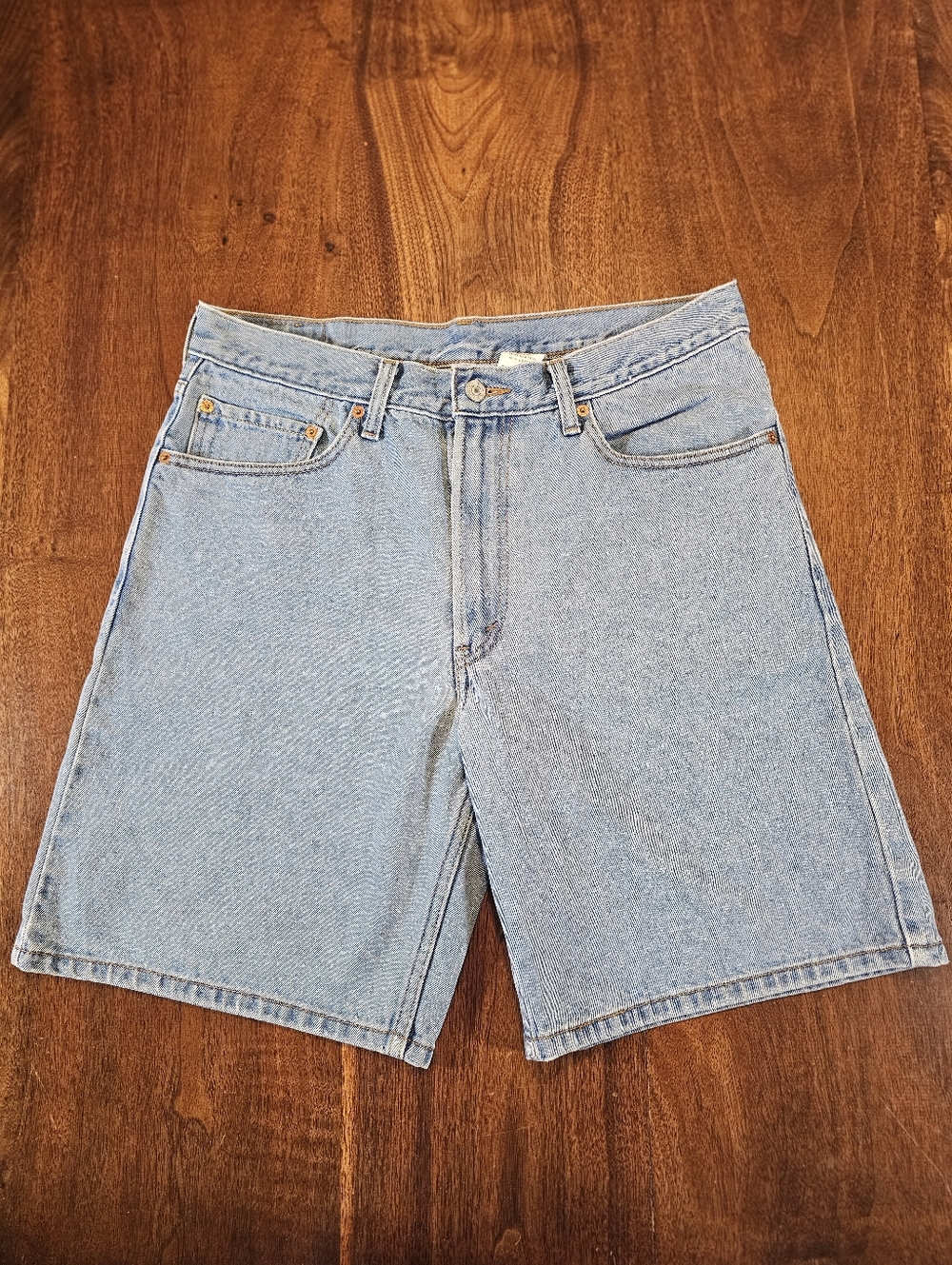 Levis 550 Blue Washed Denim Jean Shorts Size 34
